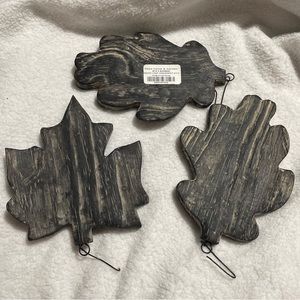 Napa Home & Garden Set Of 3 Wood Leaf Ornaments- Oak, Maple